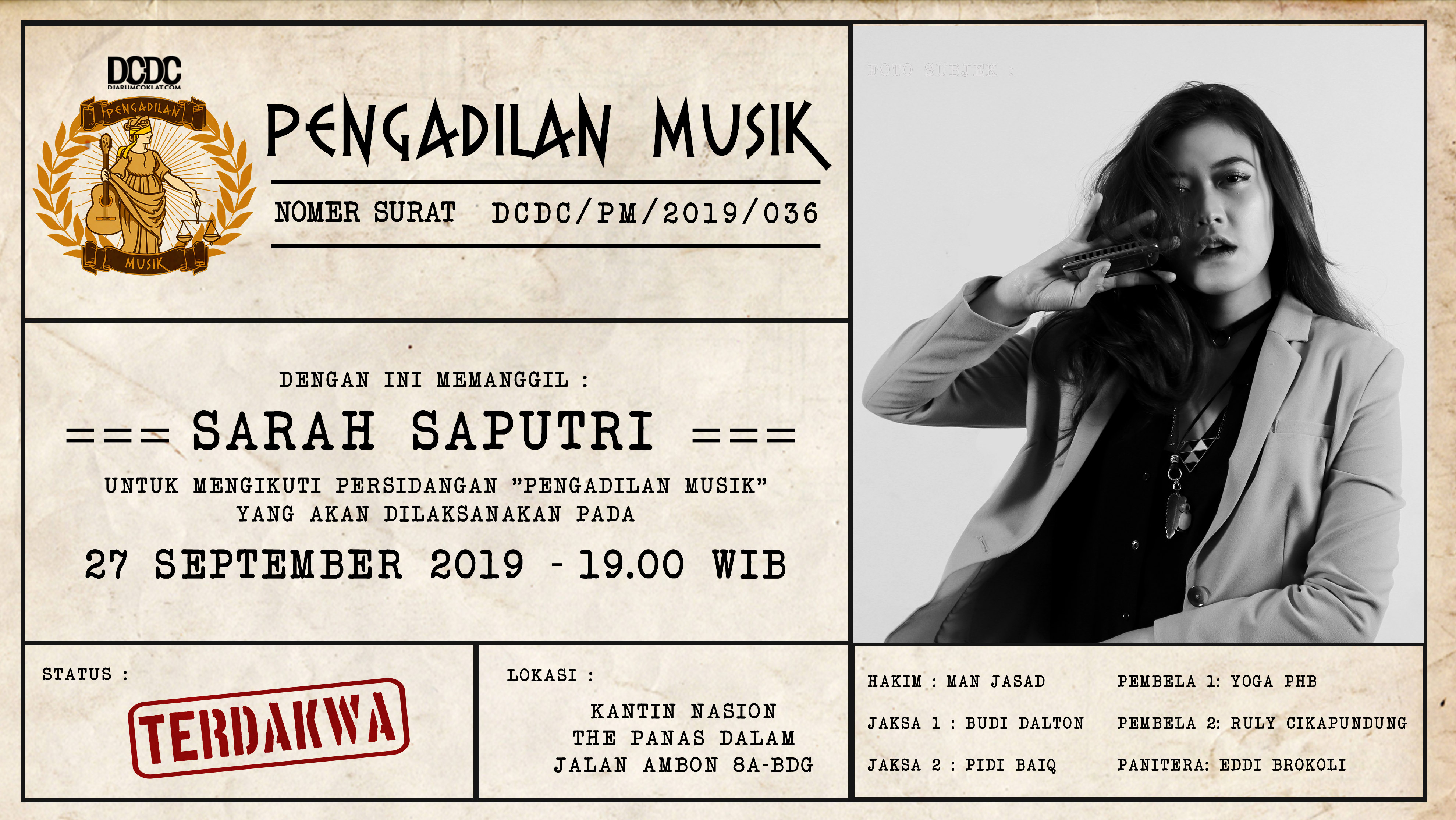 Rilis Album Solo Perdana, Sarah Saputri Dipanggil Pengadilan